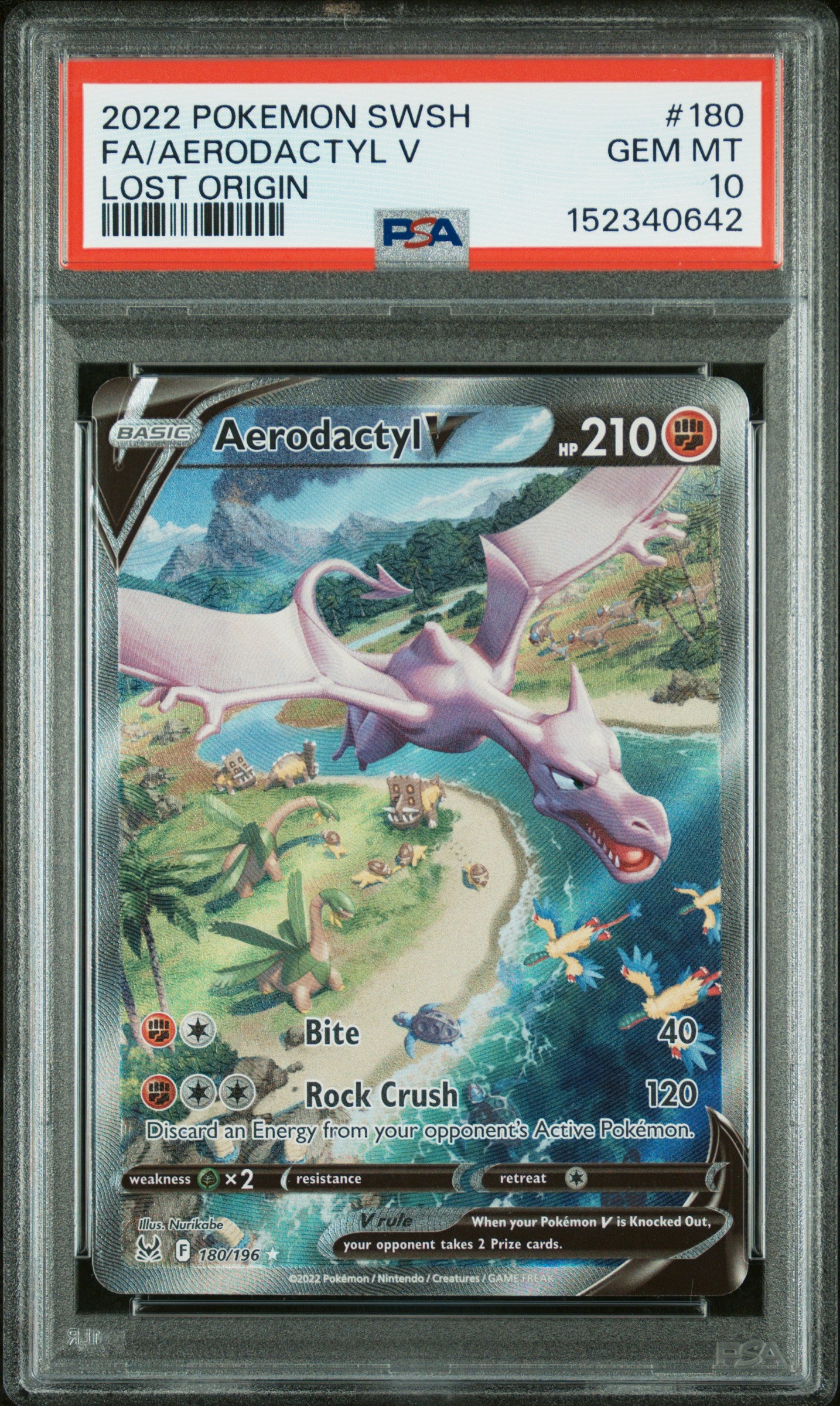 PSA 10 Aerodactyl V #180 - Lost Origin