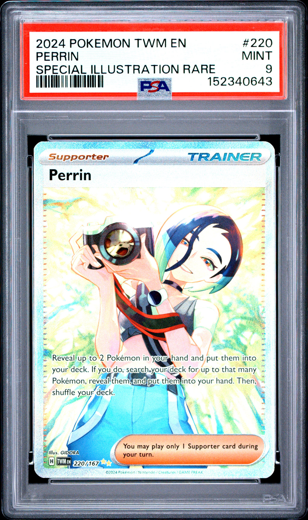 PSA 9 Perrin #220 - Twilight Masquerade Special Illustration Rare