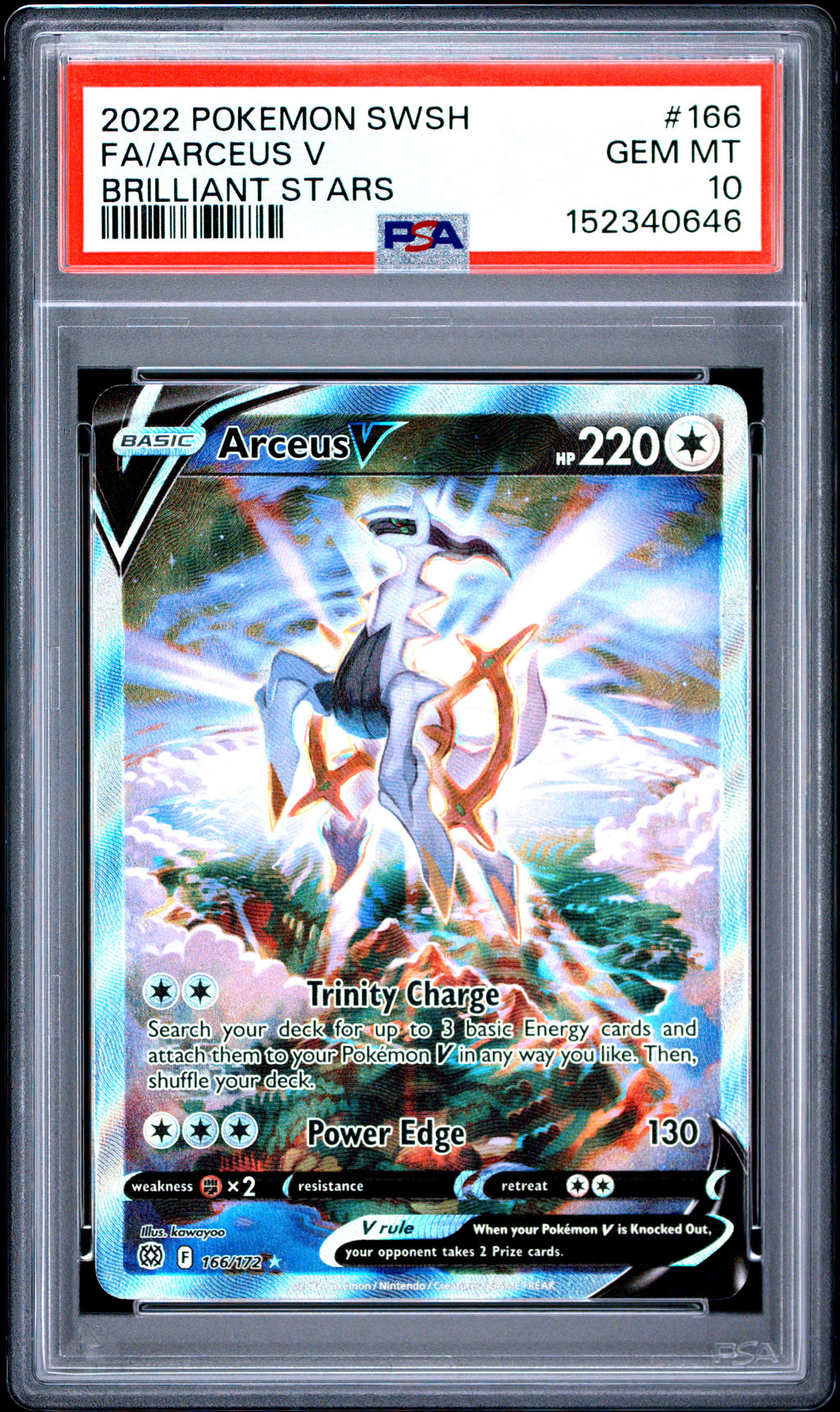 PSA 10 Arceus V #166 - Brilliant Stars