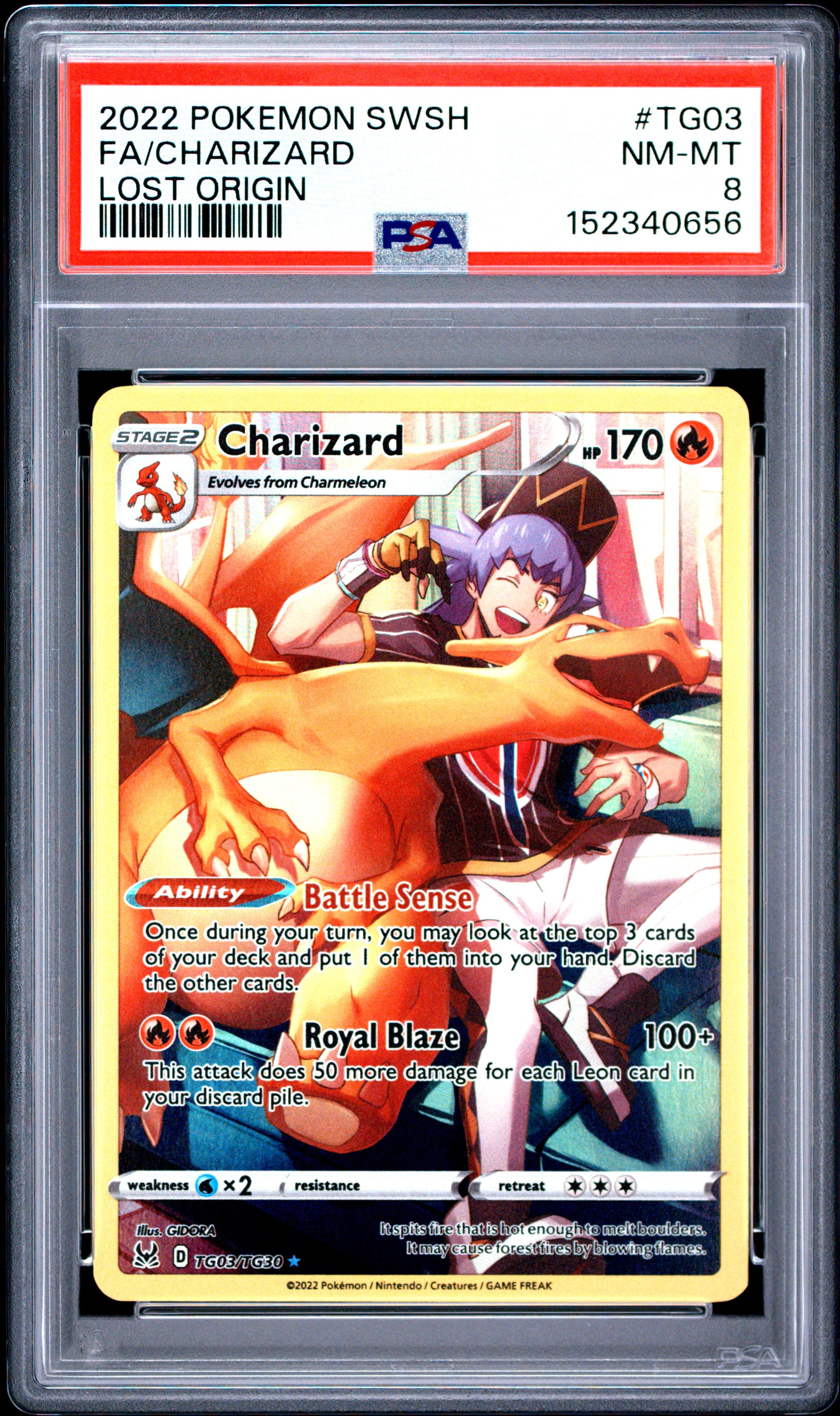 PSA 8 Charizard TG03 - Lost Origin Trainer Gallery