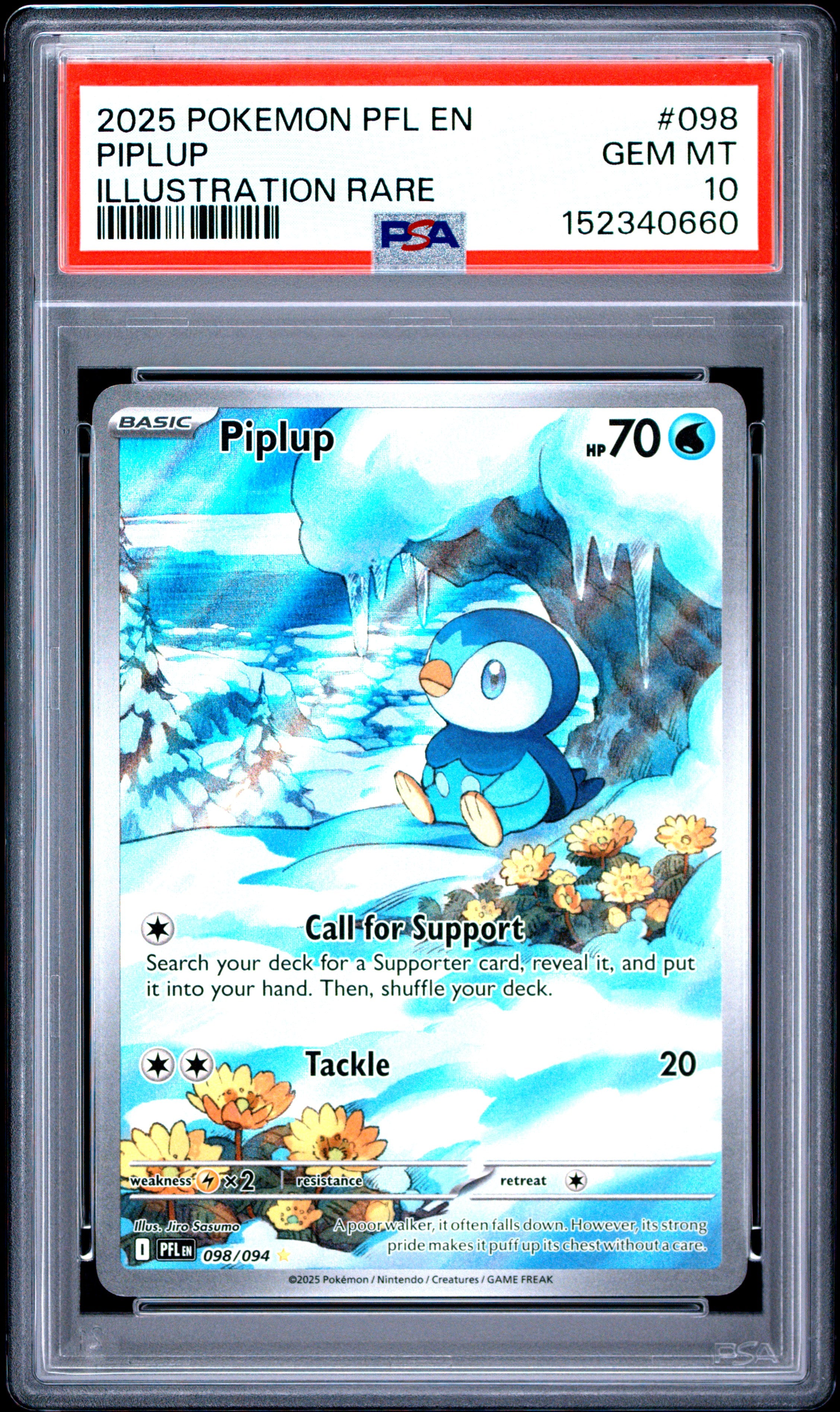 PSA 10 Piplup #098 - Illustration Rare