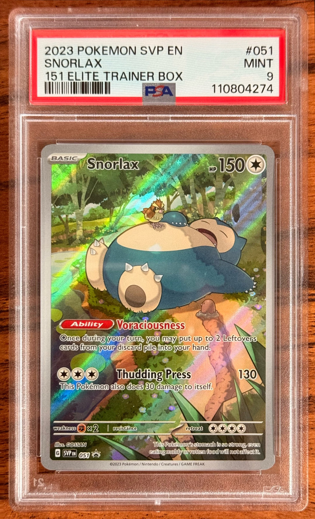 PSA 9 Snorlax 051 Promo – Scarlet & Violet 151 Elite Trainer Box