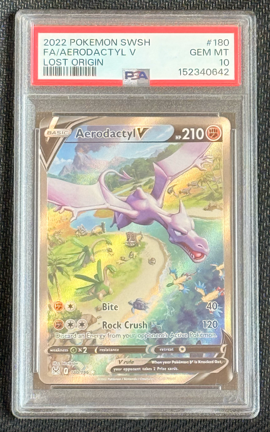 PSA 10 Aerodactyl V #180 - Lost Origin