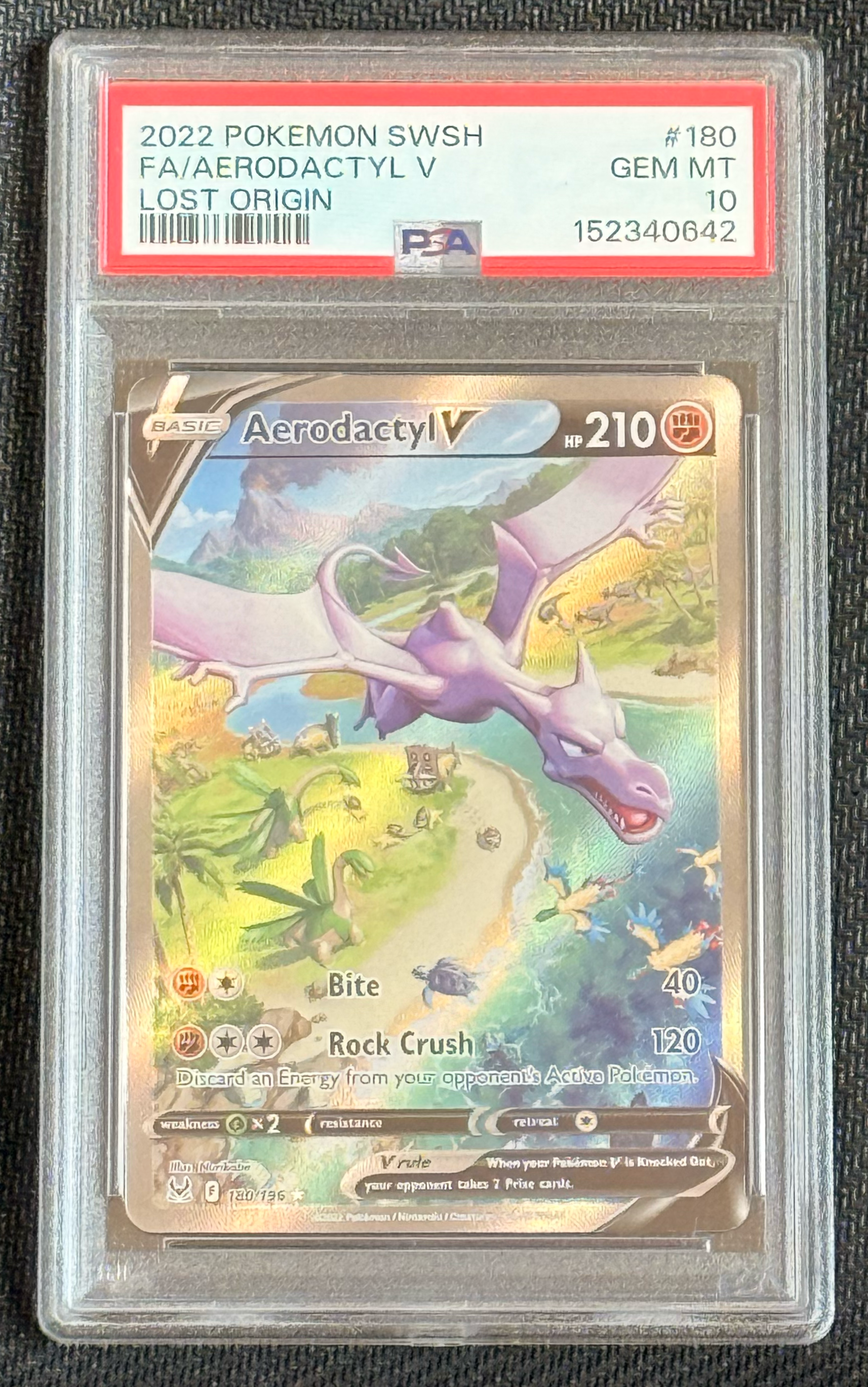 PSA 10 Aerodactyl V #180 - Lost Origin