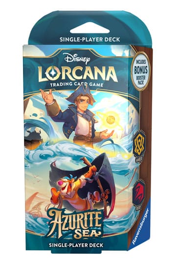 Disney Lorcana: Azurite Sea Starter Deck - Amber & Ruby (Jim Hawkins & Tigger)