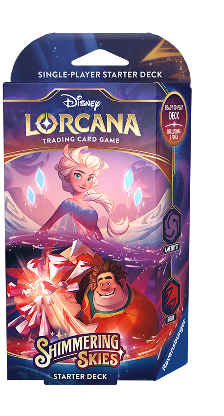 Disney Lorcana: Shimmering Skies Starter Deck - Amethyst & Ruby (Elsa & Ralph)