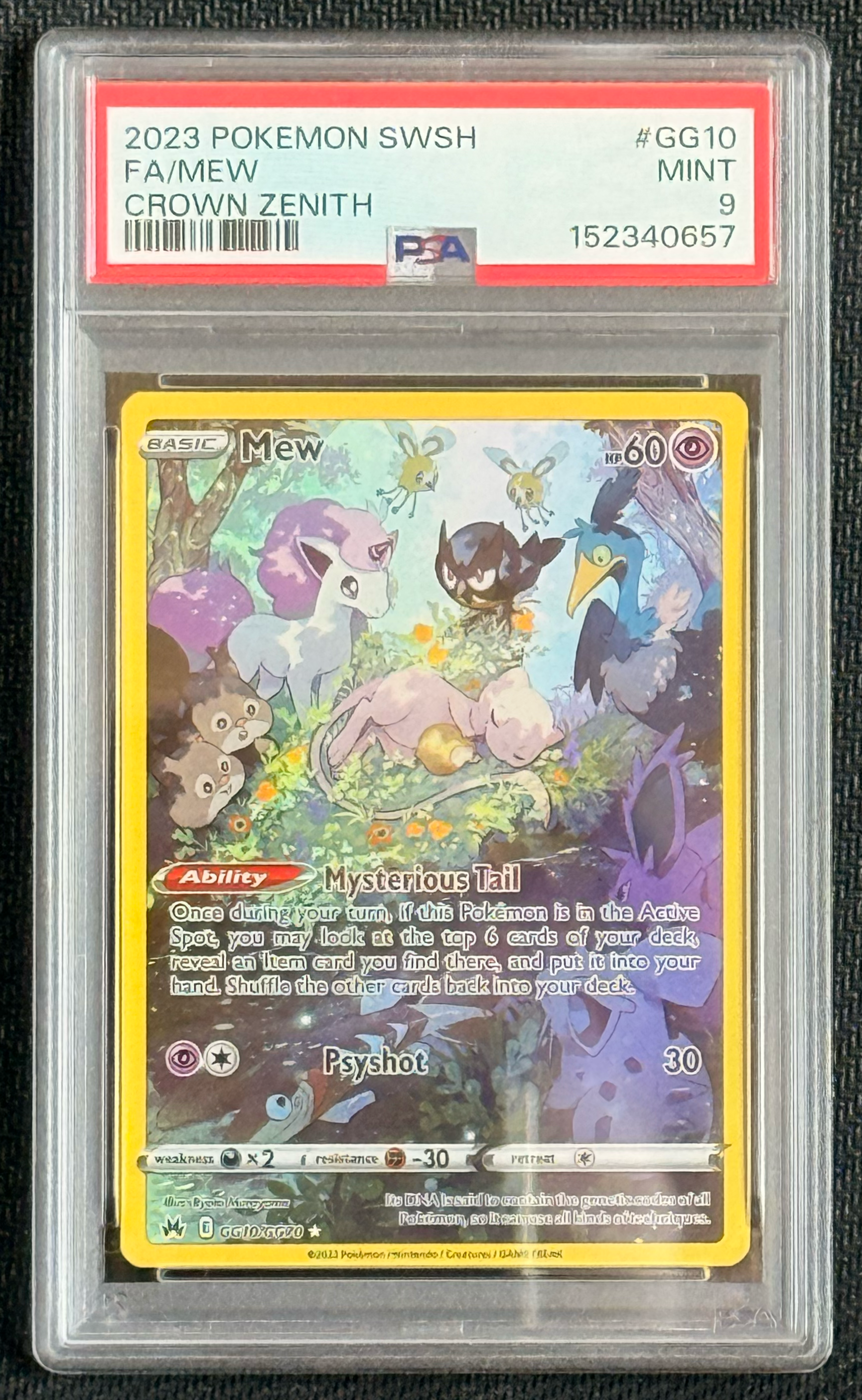 PSA 9 Mew GG10 - Crown Zenith Galarian Gallery