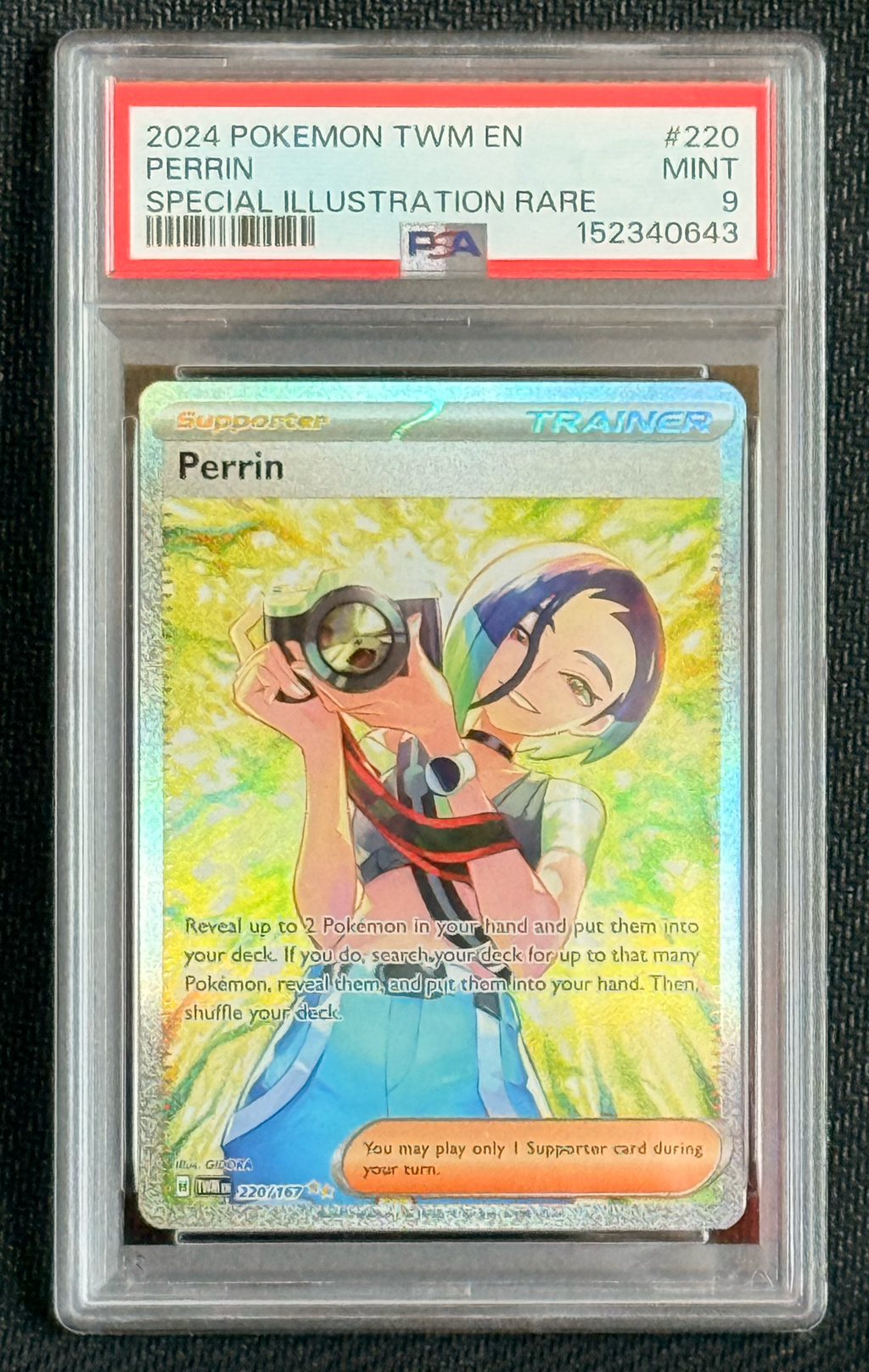 PSA 9 Perrin #220 - Twilight Masquerade Special Illustration Rare