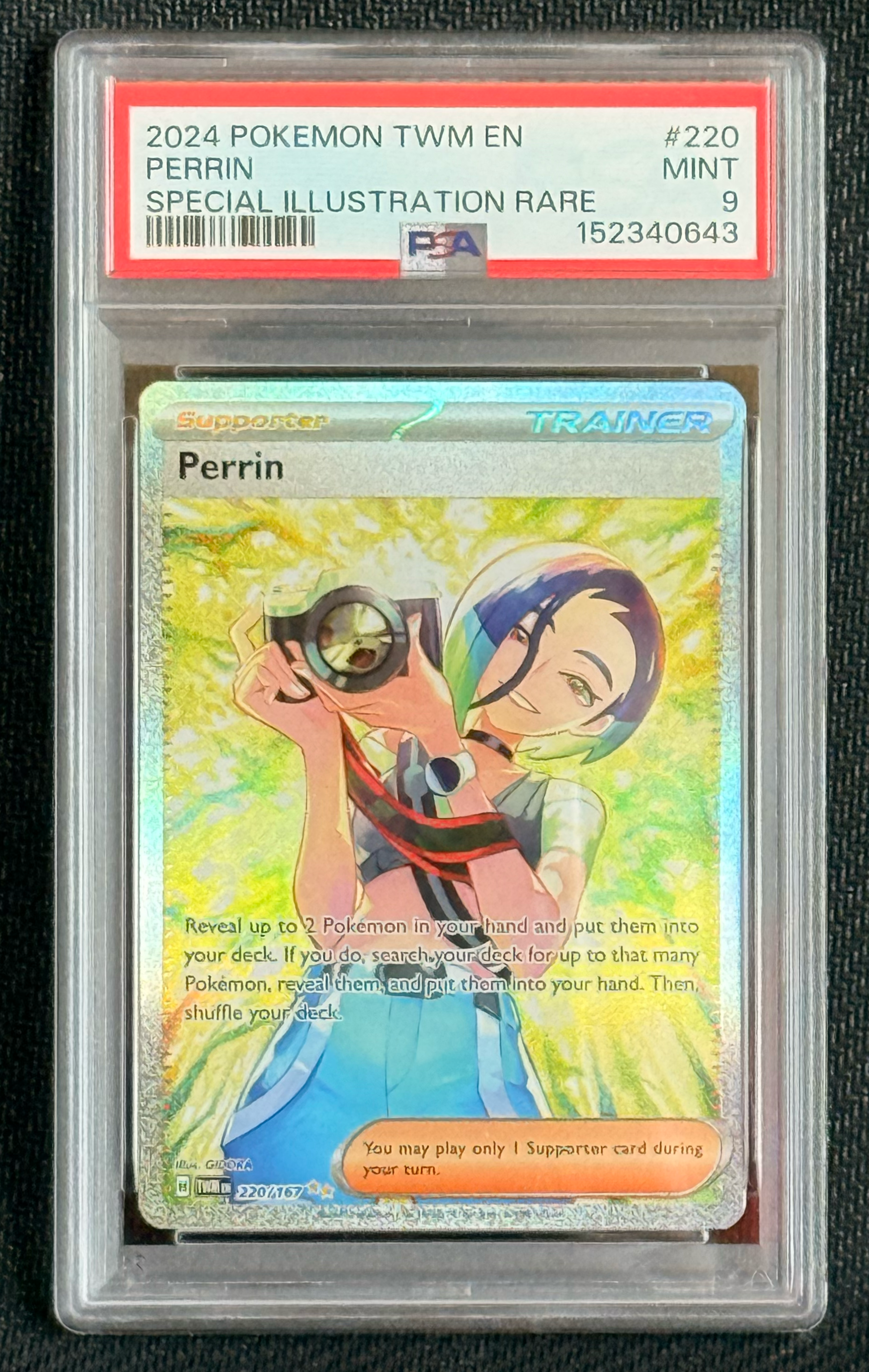 PSA 9 Perrin #220 - Twilight Masquerade Special Illustration Rare